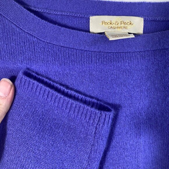 Womens Peck & Peck 2 Ply Cashmere Sweater Round Neck Purple XL - Picture 5 of 7